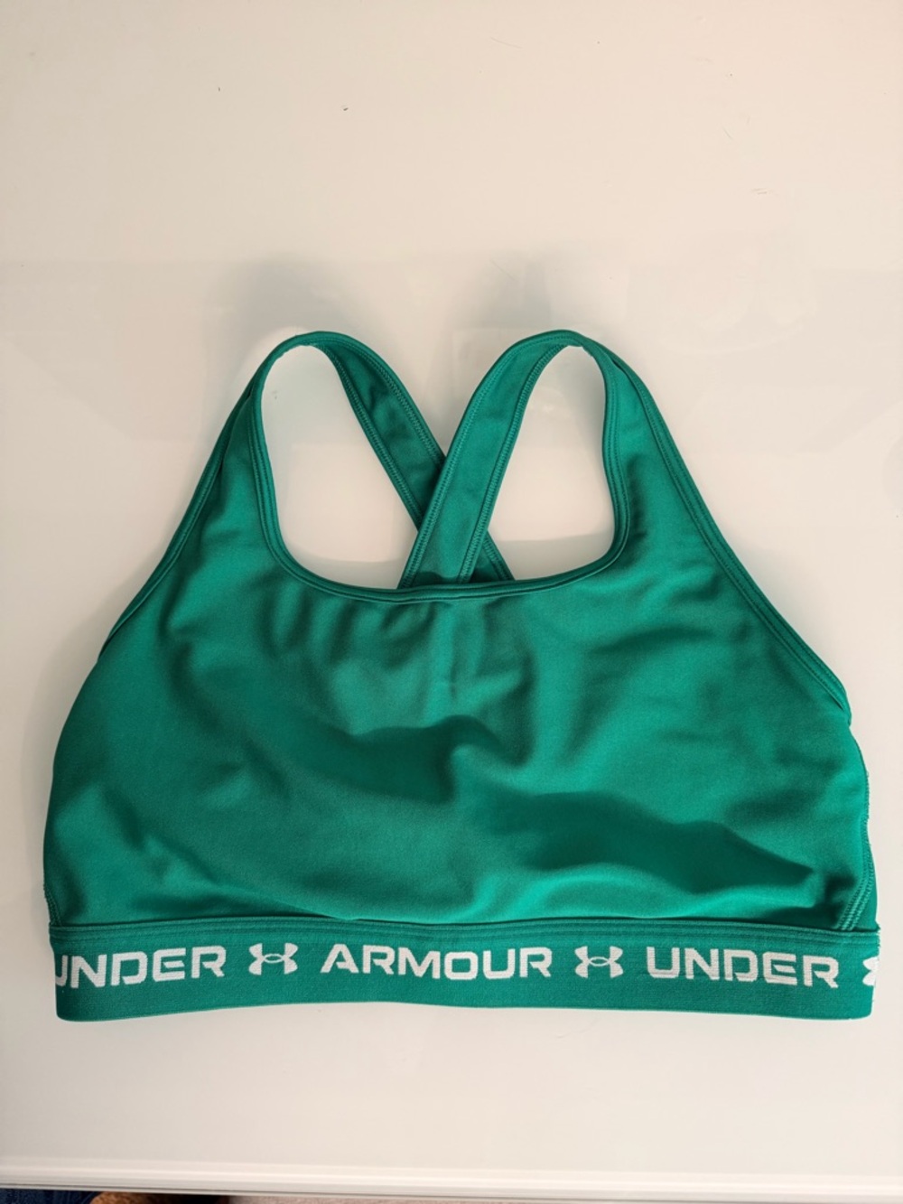 Under Armour Women's Teal Crossback Logo Sports Bra